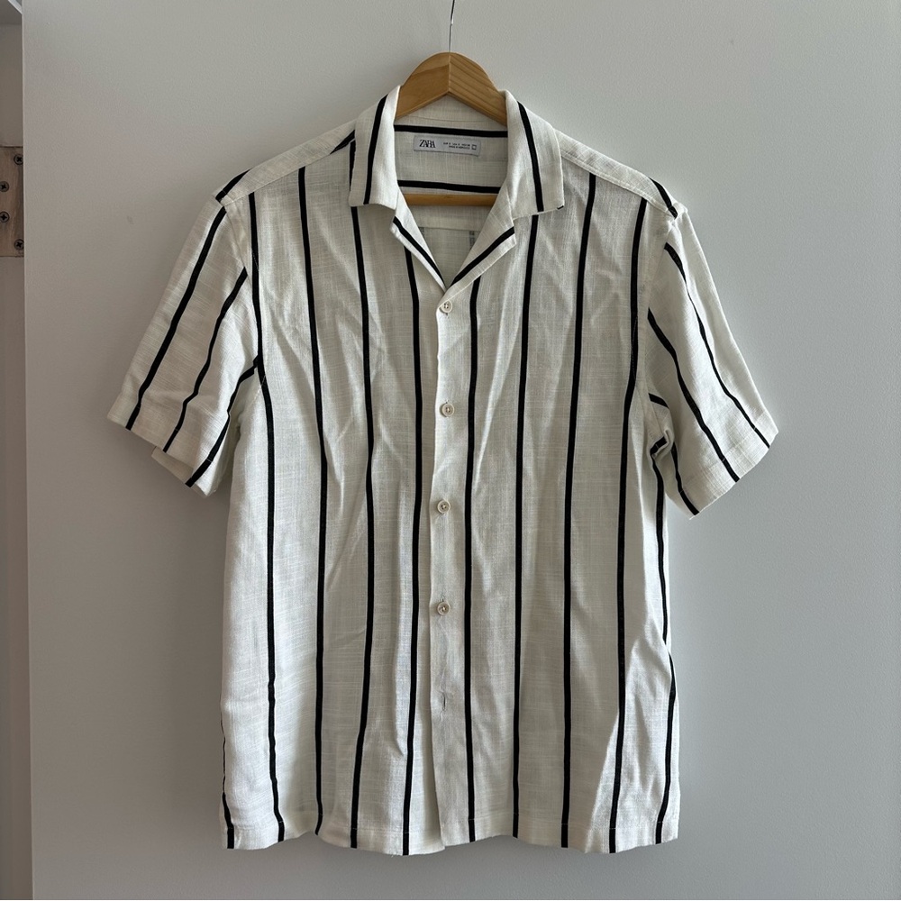 Black & White Casual Button Down Shirt